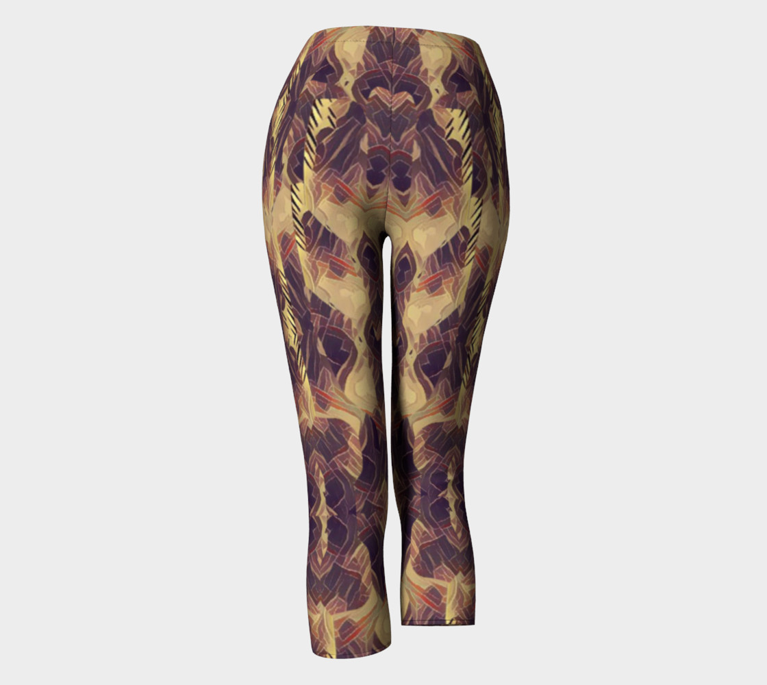 Stained Glass Lion Abstract Print Leggings  preview #4