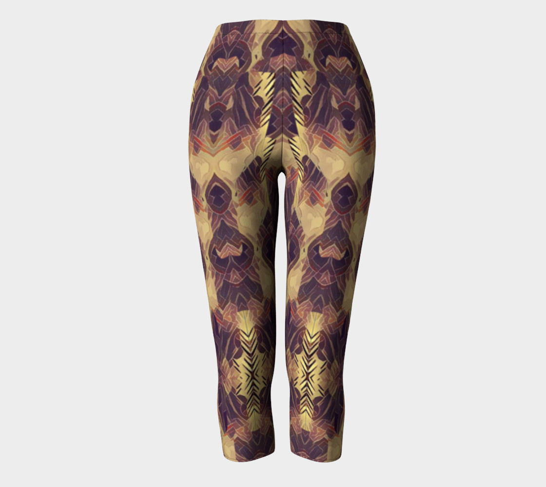 Stained Glass Lion Abstract Print Leggings  preview #2