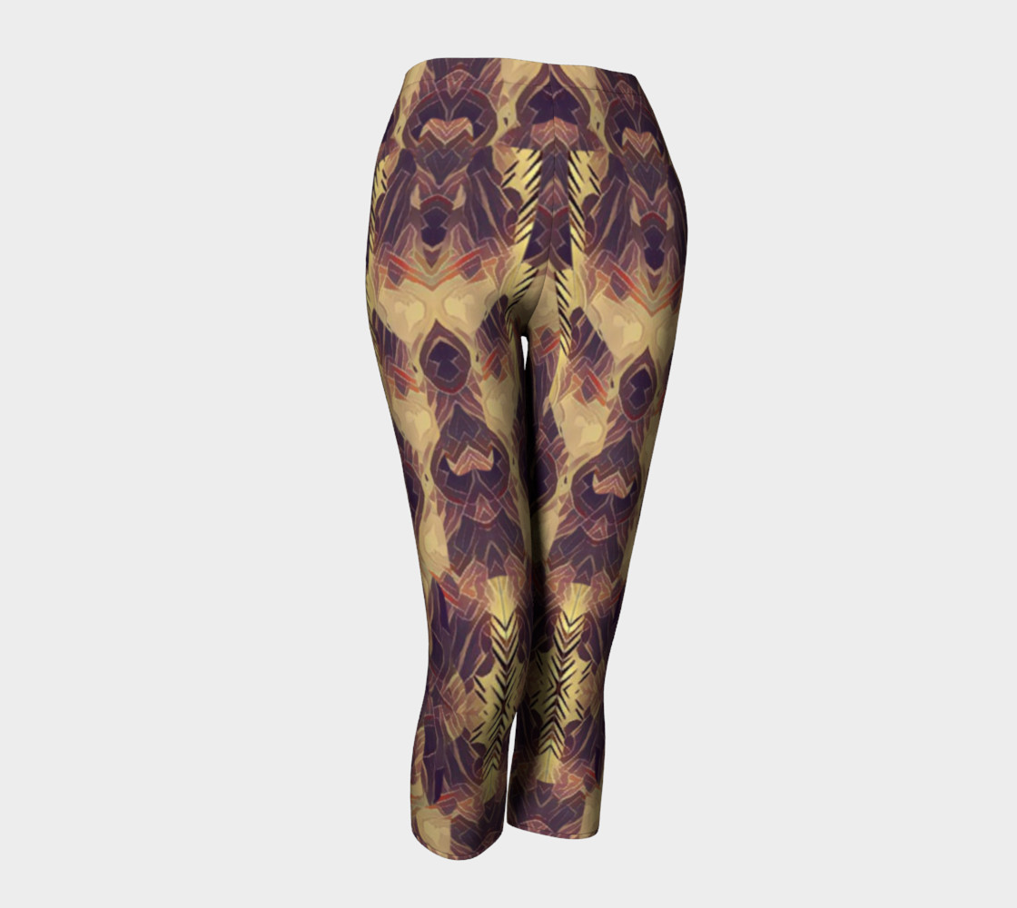Stained Glass Lion Abstract Print Leggings  preview #1