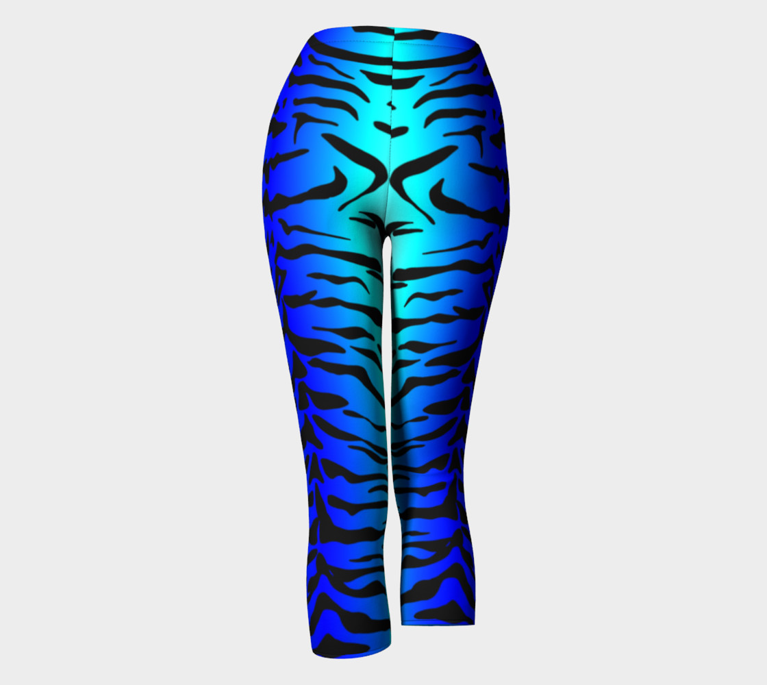 Tiger Print Capris Turquoise-Blue preview #4