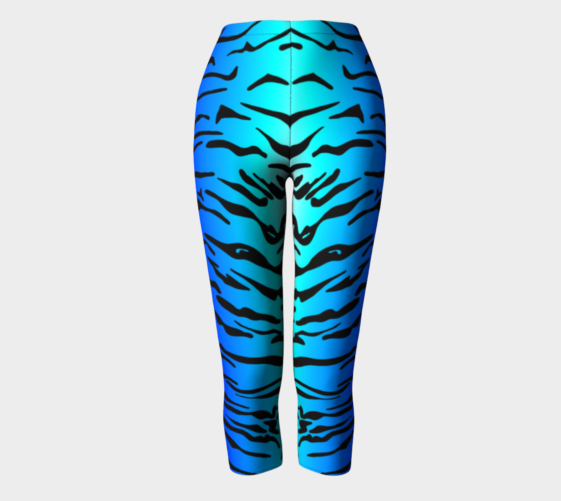 Tiger Print Capris Turquoise-Blue preview #2