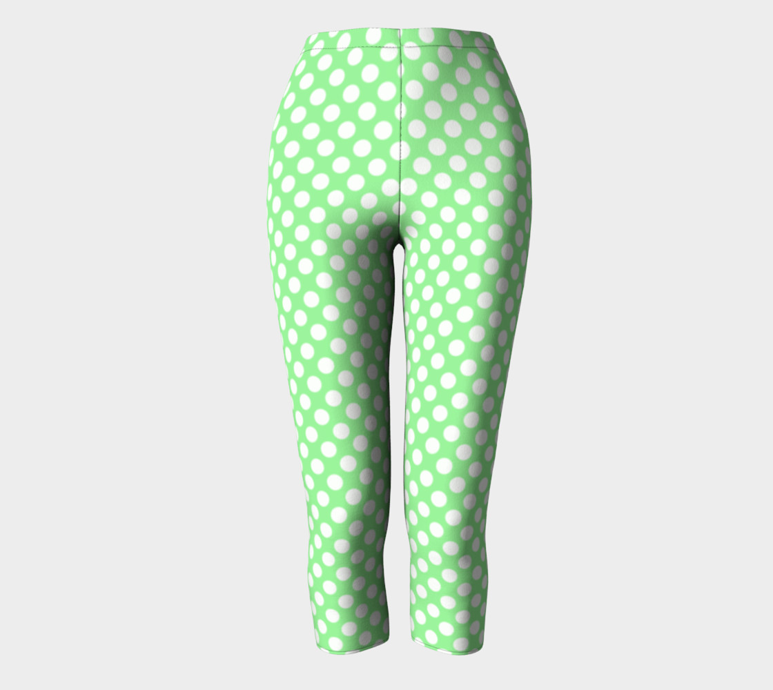 Polka Dots Pattern-Green Capris preview #2