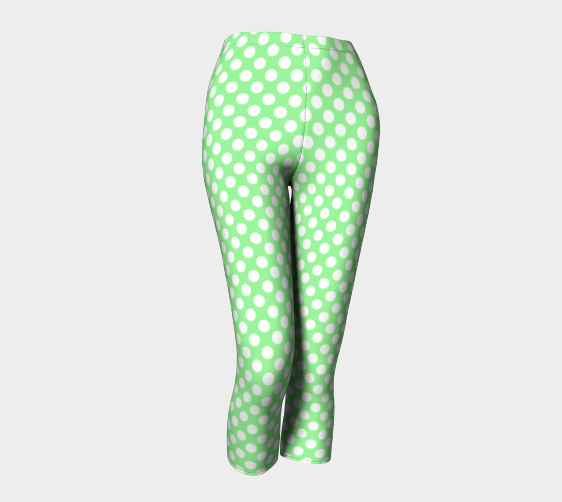 Polka Dots Pattern-Green Capris preview #1