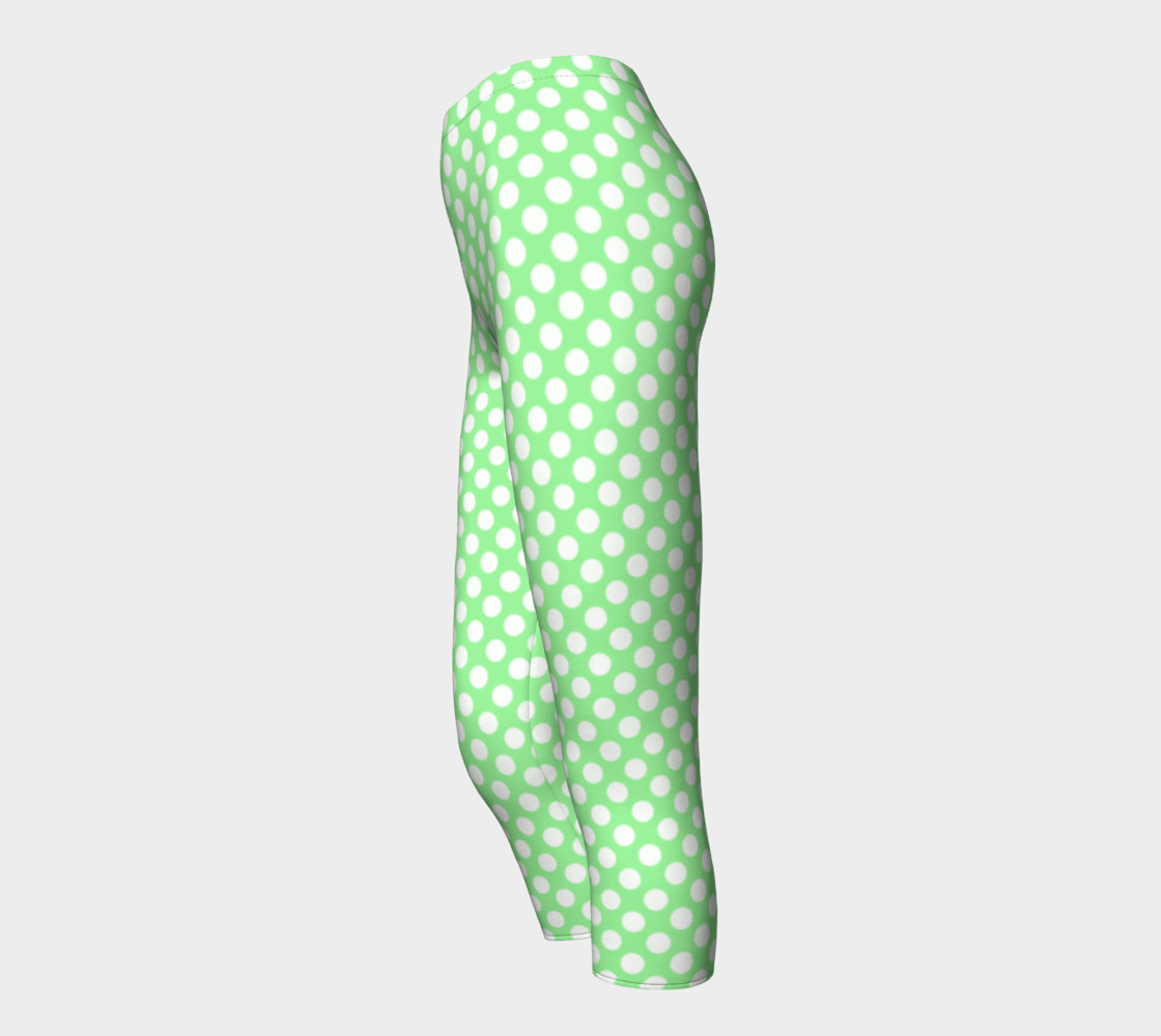 Polka Dots Pattern-Green Capris preview #3