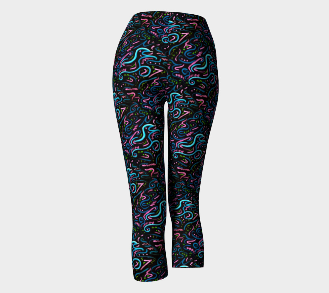 Shadow Kitty Abstract Art Leggings  preview #4