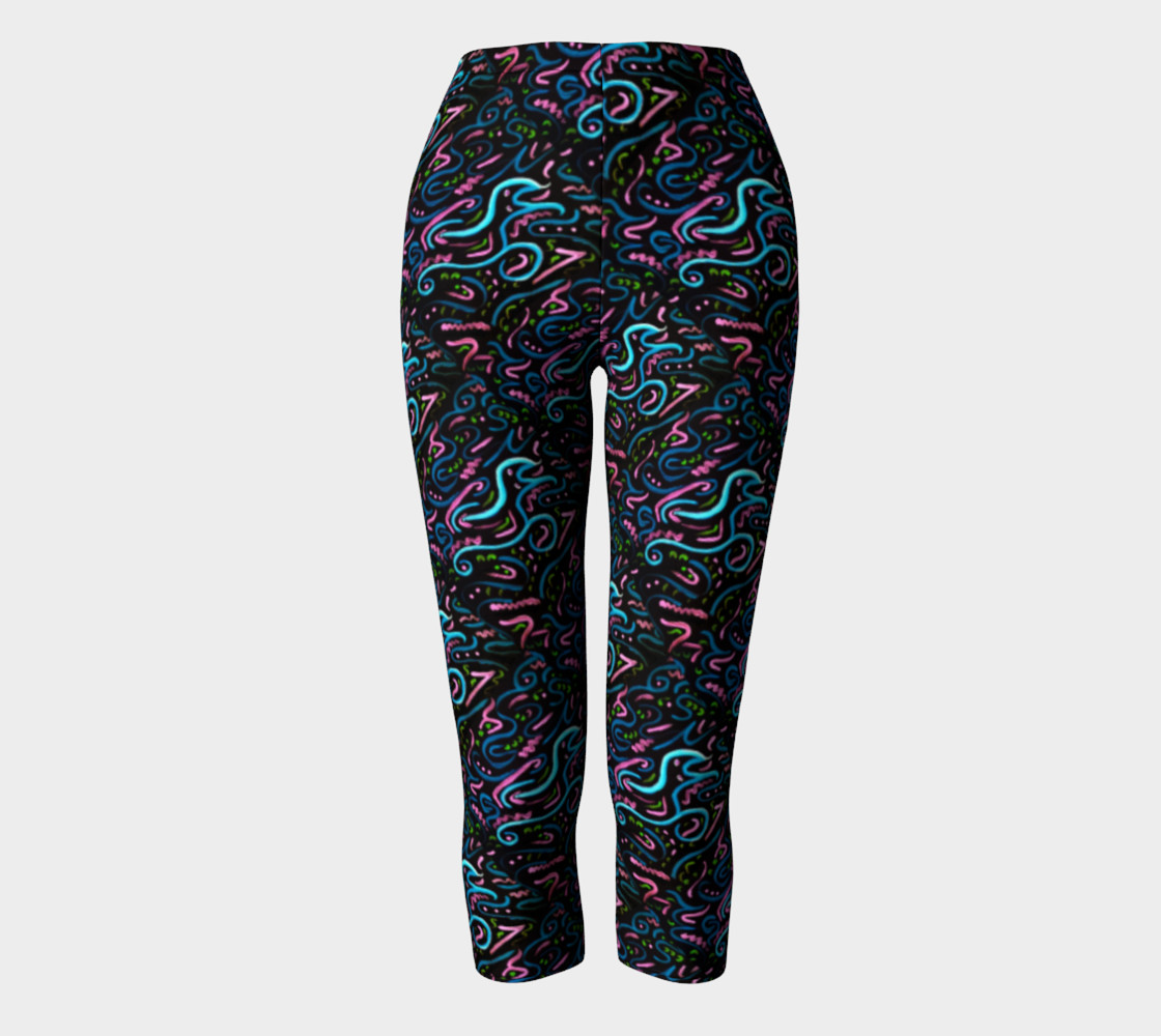 Shadow Kitty Abstract Art Leggings preview #2