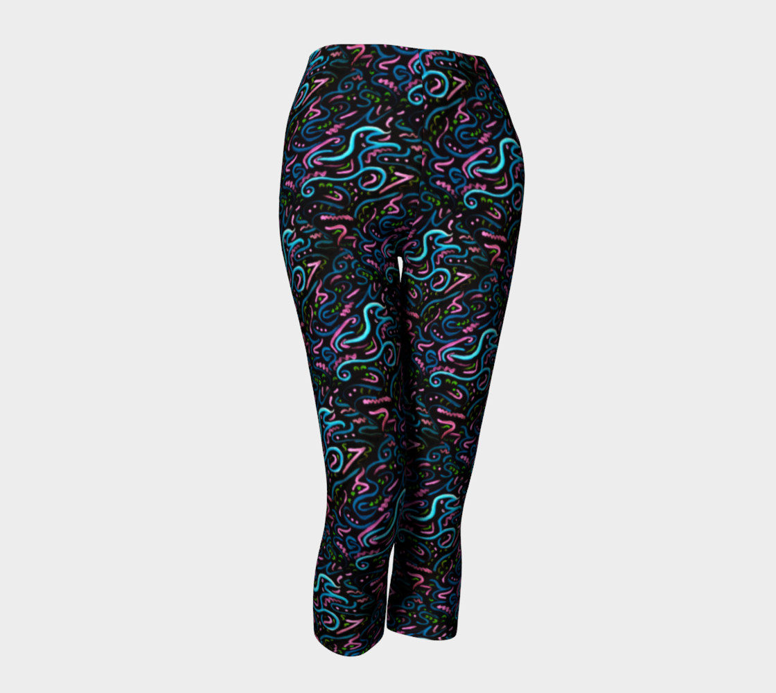 Shadow Kitty Abstract Art Leggings  preview #1