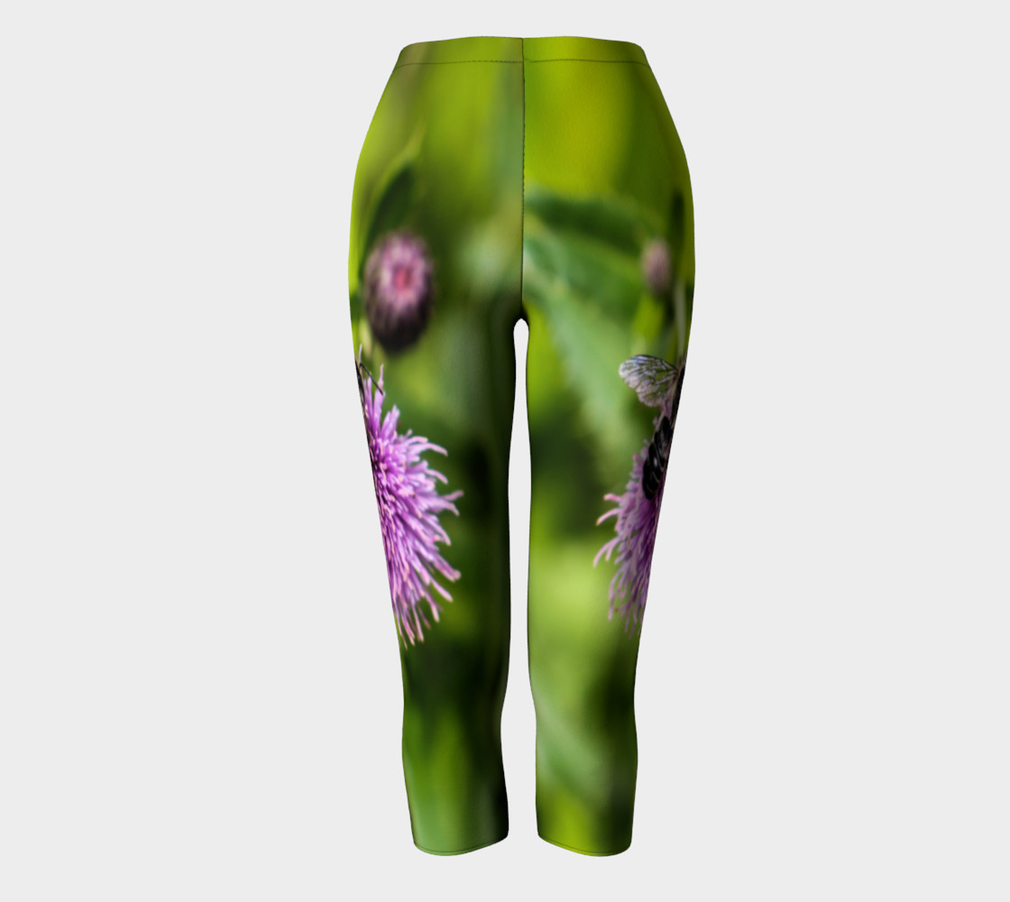 A Bee on a Purple Flower Capris preview #2