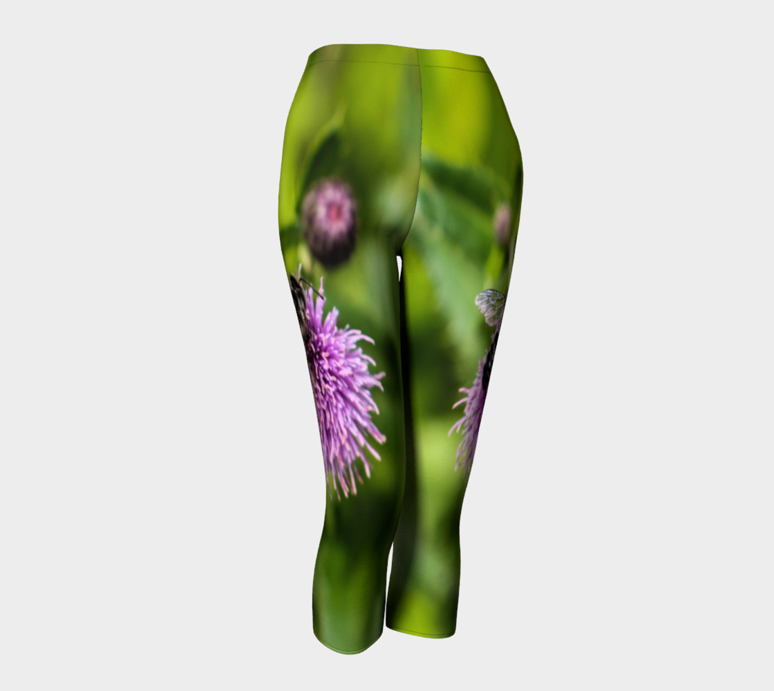 A Bee on a Purple Flower Capris preview #1