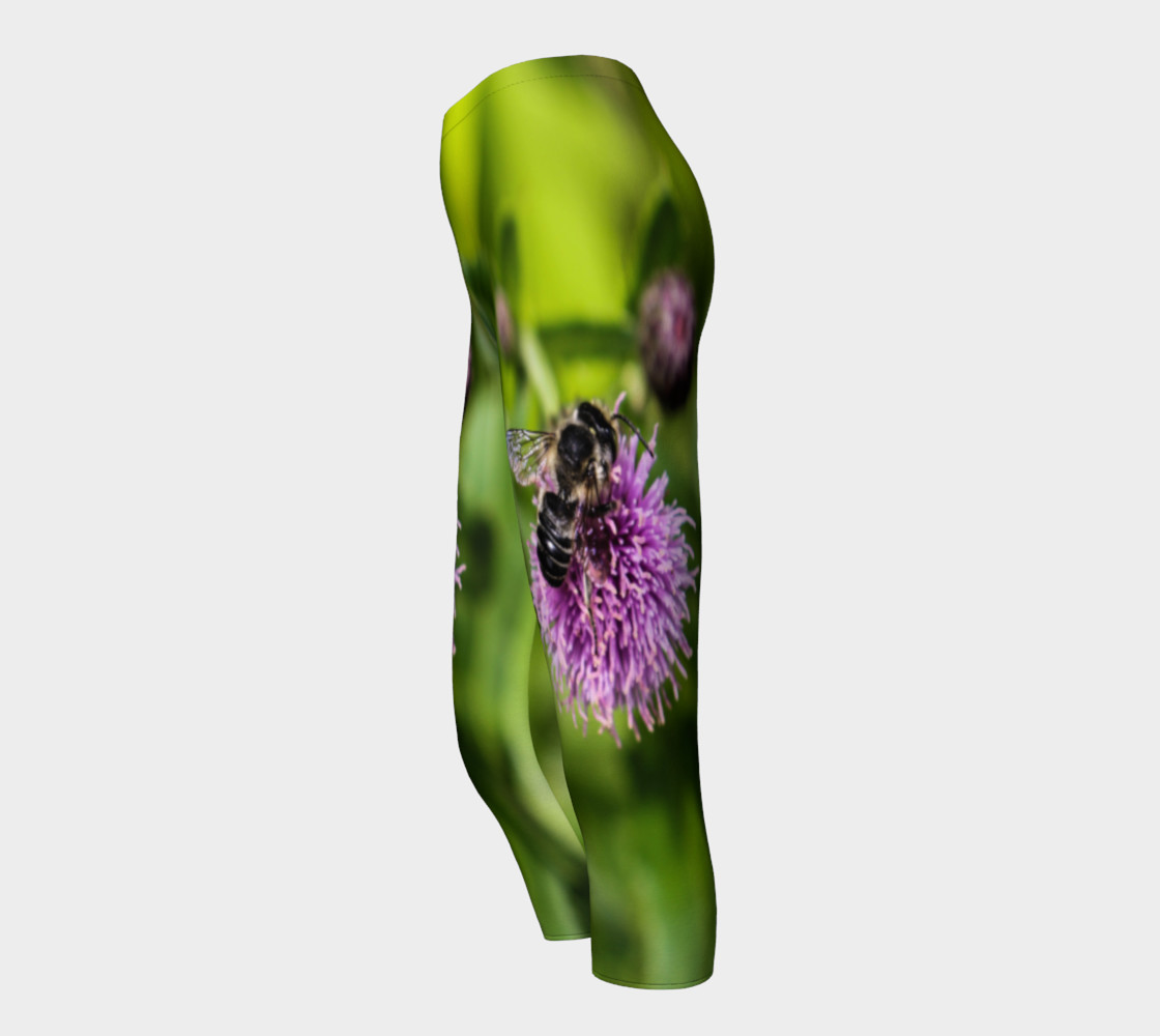 A Bee on a Purple Flower Capris preview #3