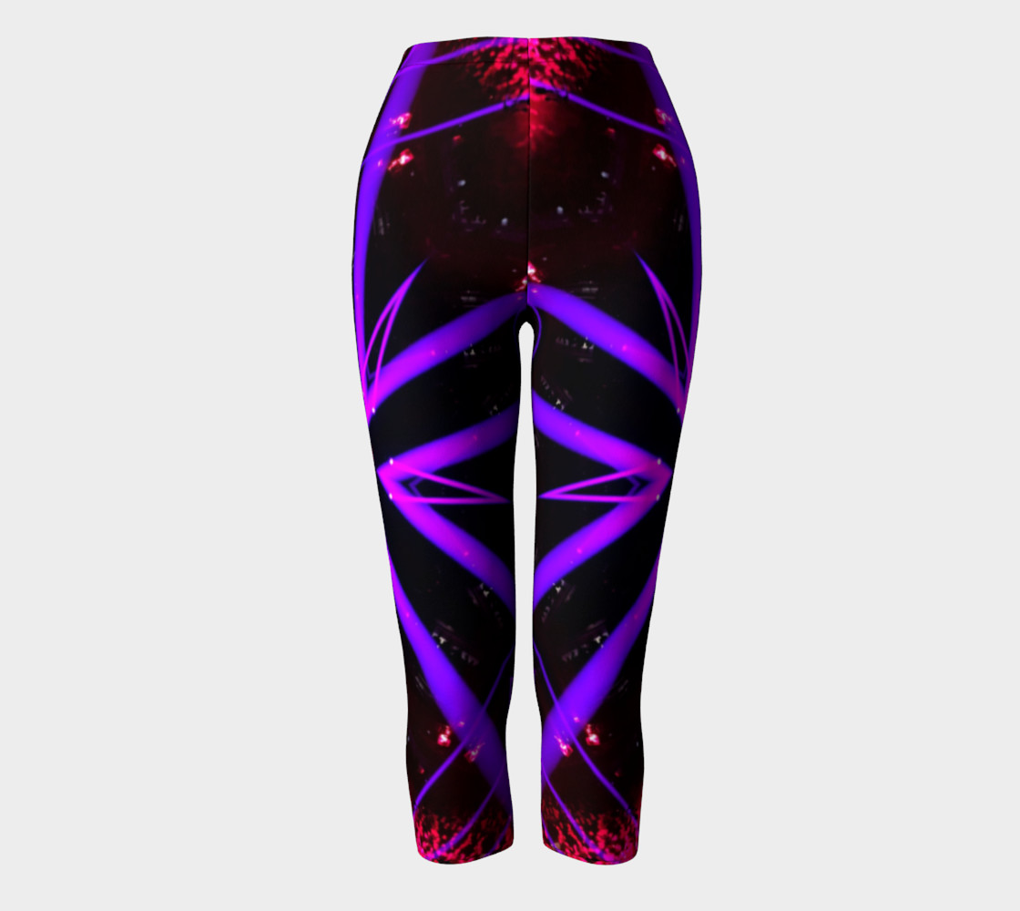 Lacy Pink and Black Capri Leggings preview #2