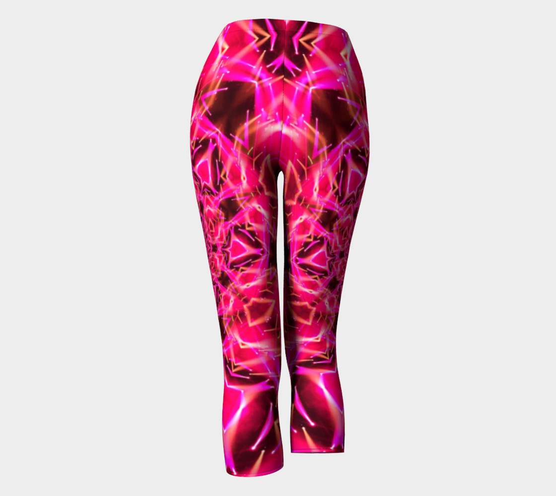 Hot Pink Mandala Capri Leggings preview #4