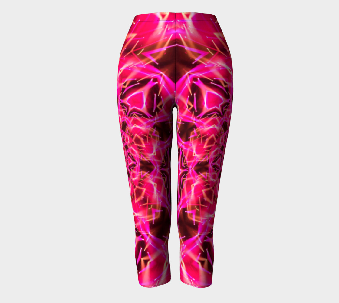 Hot Pink Mandala Capri Leggings preview #2