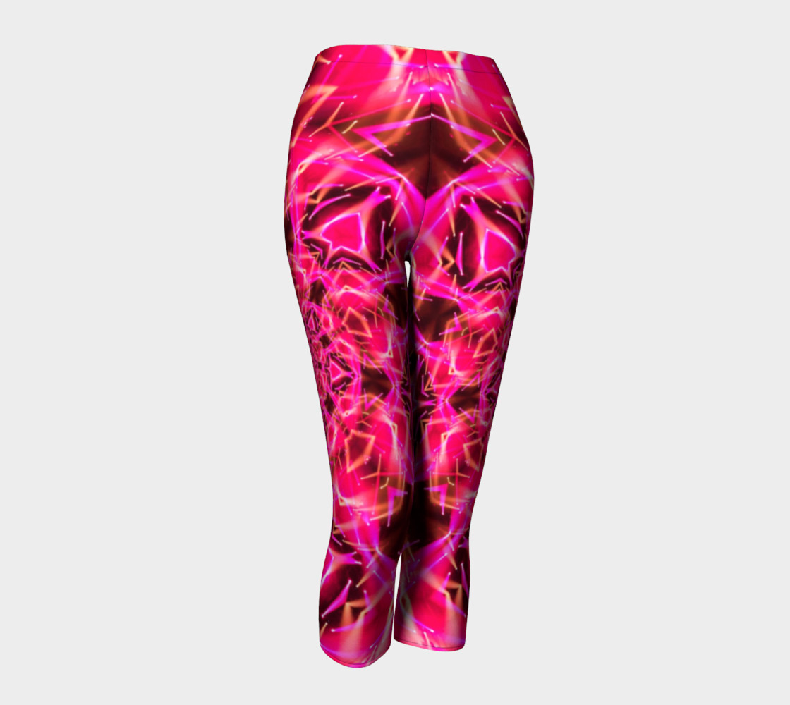 Hot Pink Mandala Capri Leggings preview #1