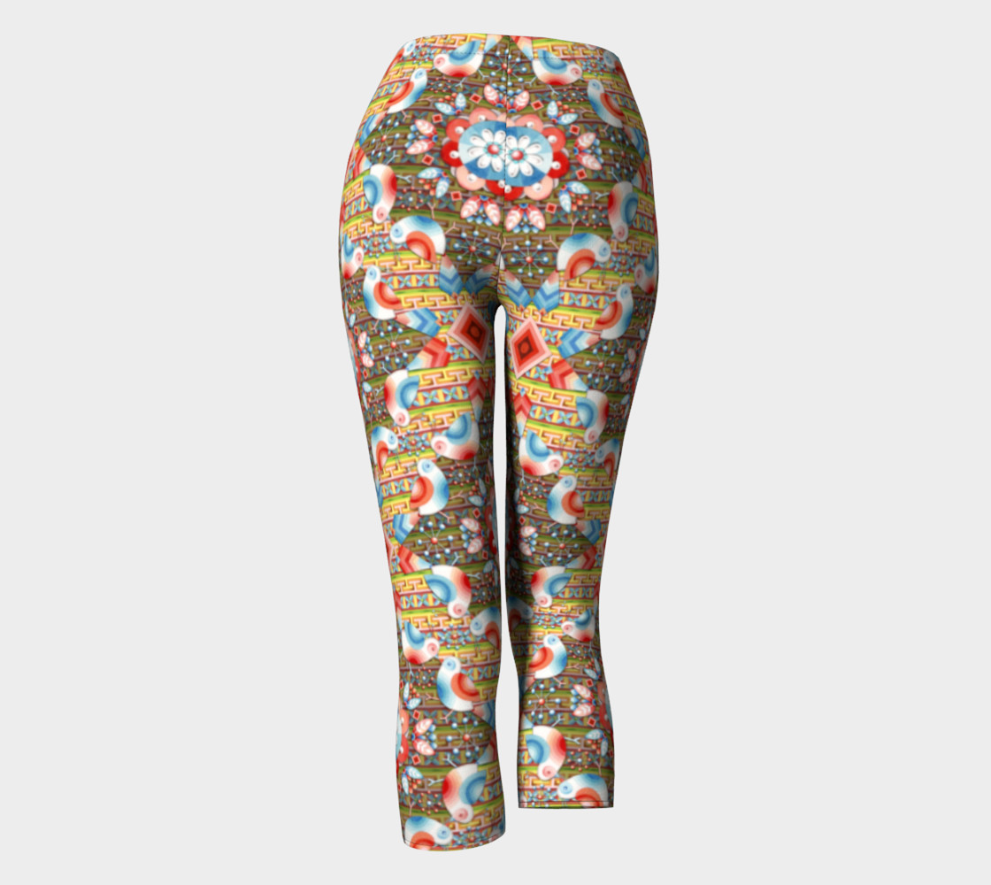 Heraldic Lovebird Capri Leggings preview #4