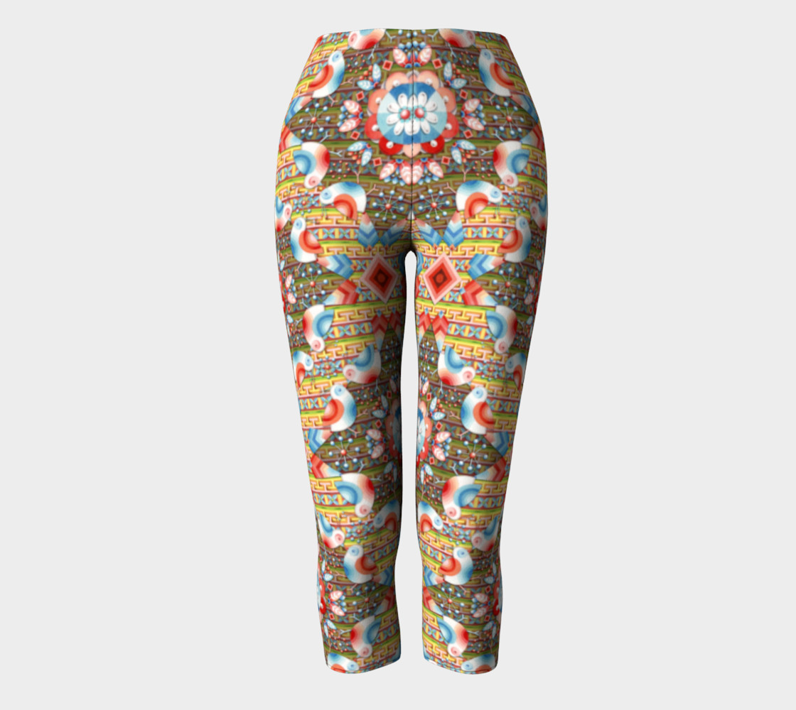 Heraldic Lovebird Capri Leggings preview #2