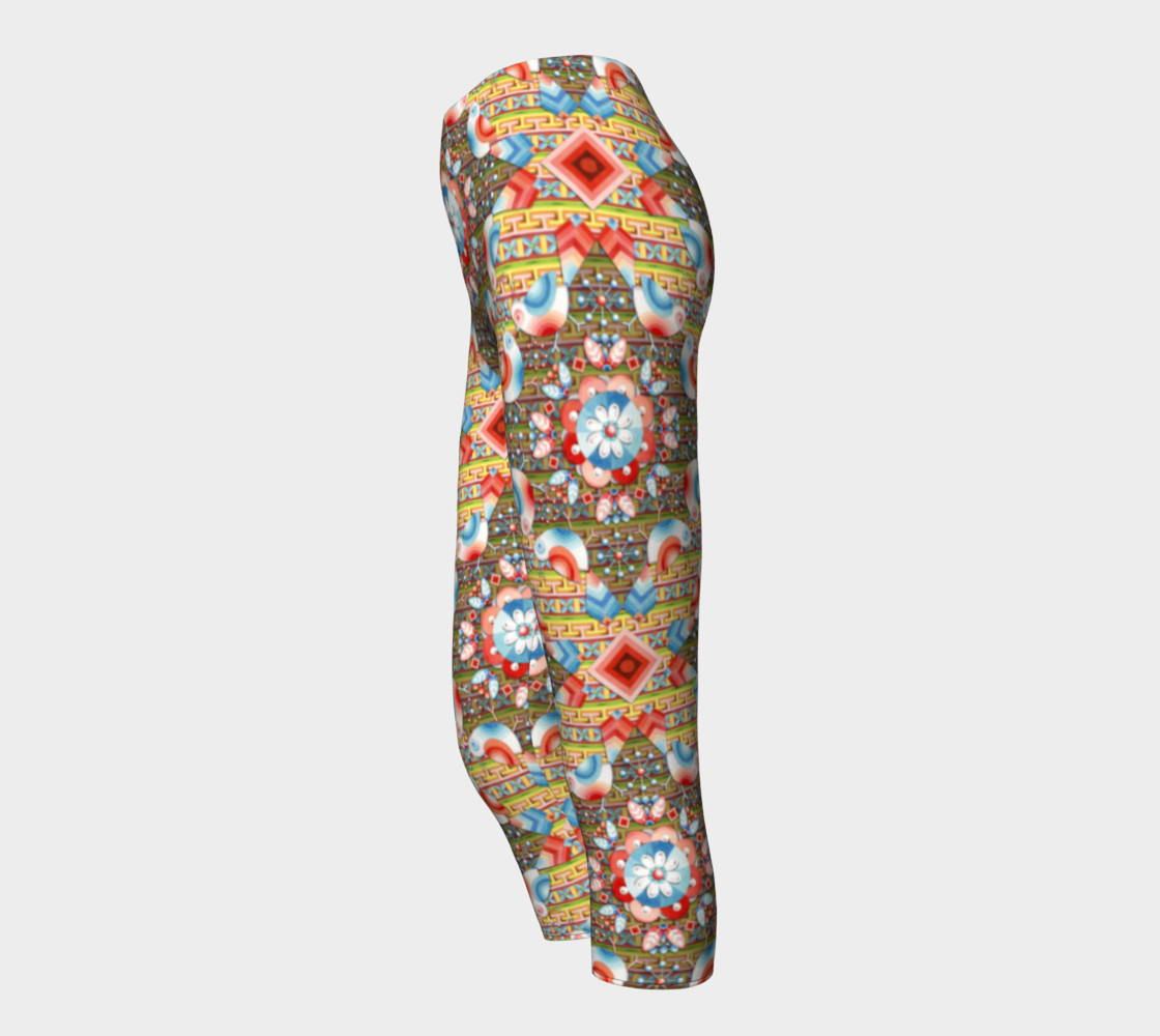 Heraldic Lovebird Capri Leggings preview #3