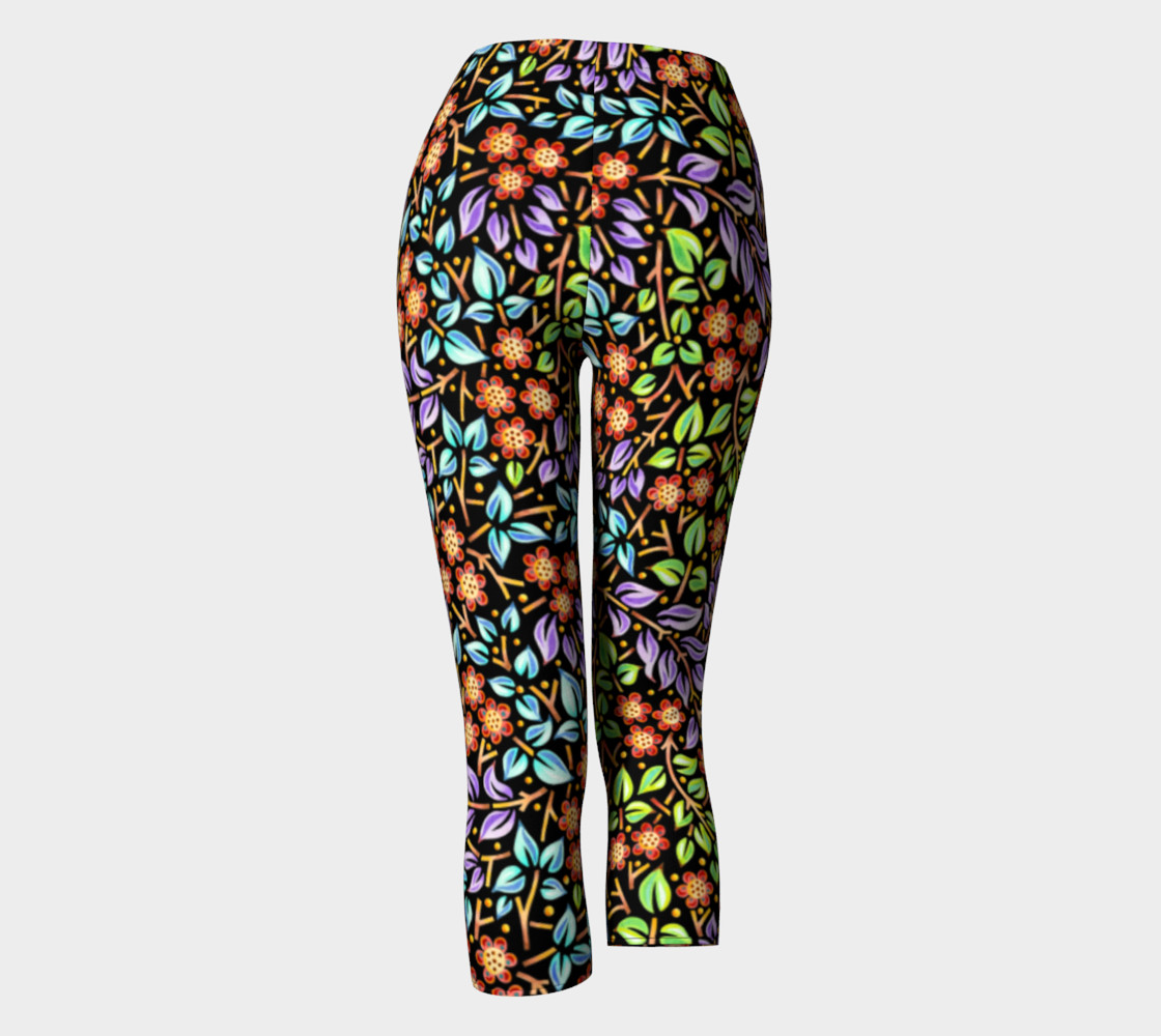 Filigree Floral Capri Leggings (smaller print) preview #4