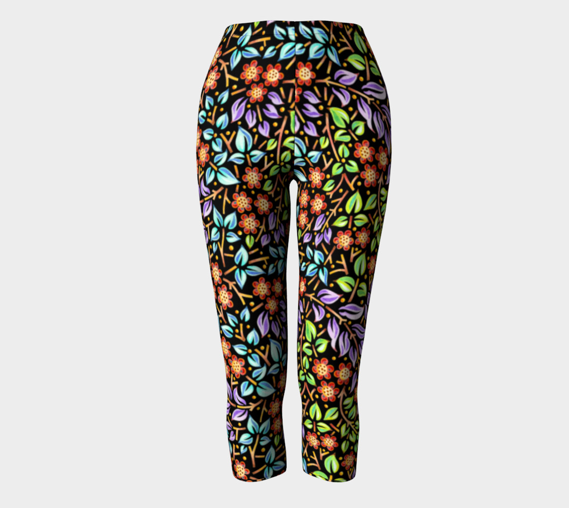 Filigree Floral Capri Leggings (smaller print) preview #2