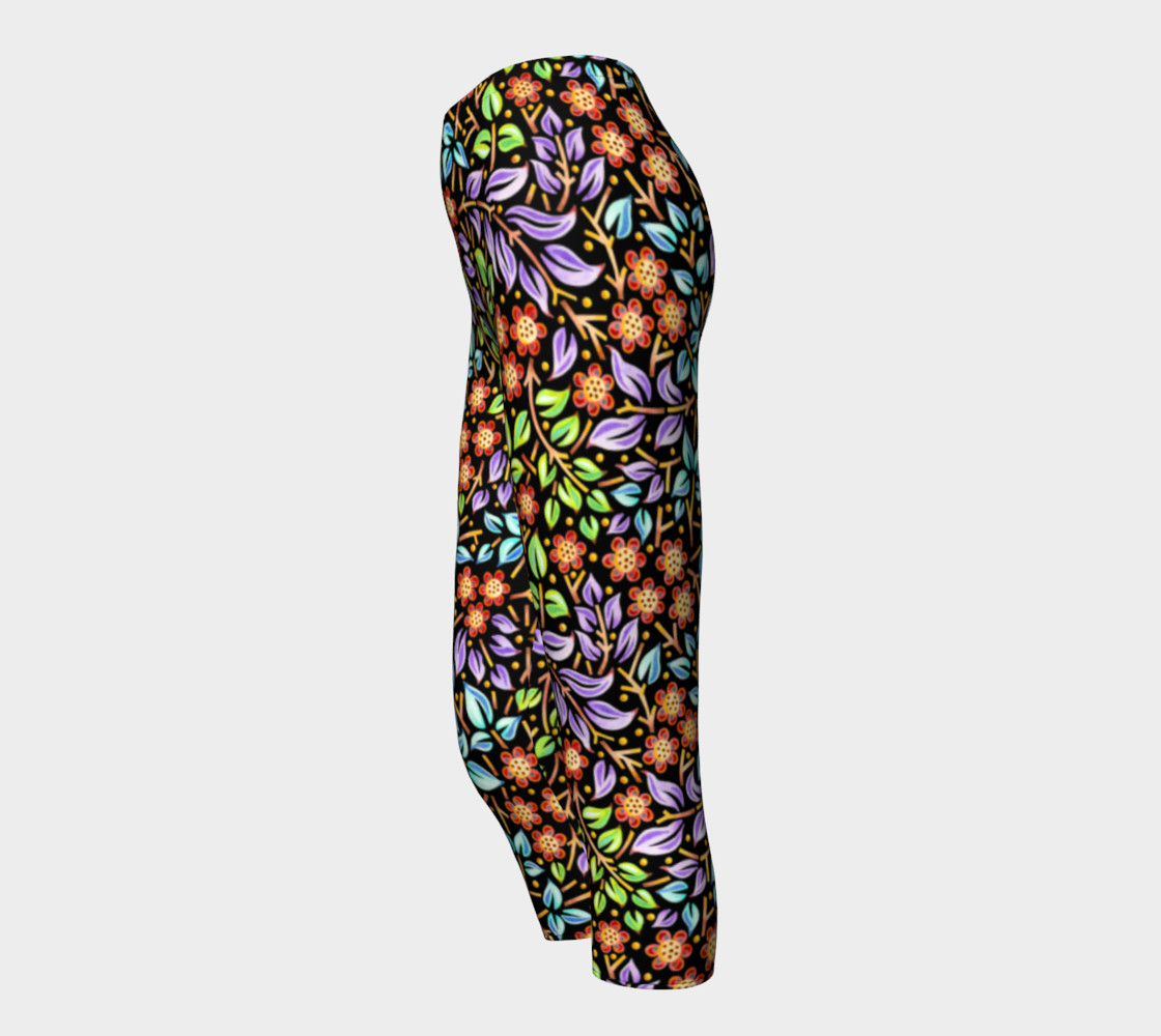 Filigree Floral Capri Leggings (smaller print) preview #3