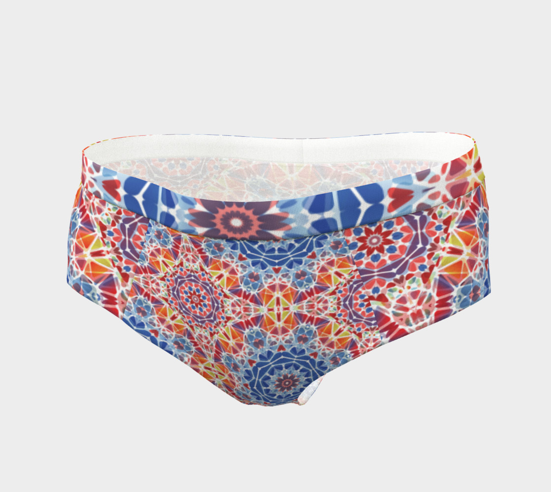 Blue and Orange Kaleidoscope Cheeky Briefs preview #3