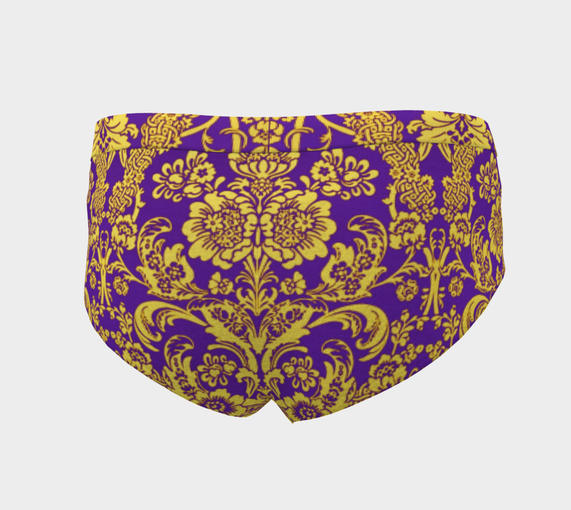Aperçu de damask in purple and golden #4