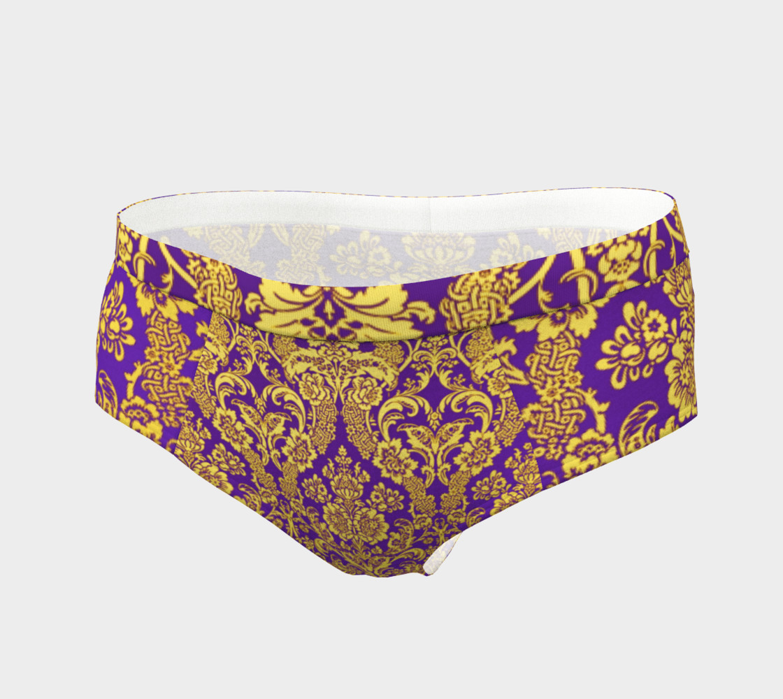 Aperçu de damask in purple and golden #3