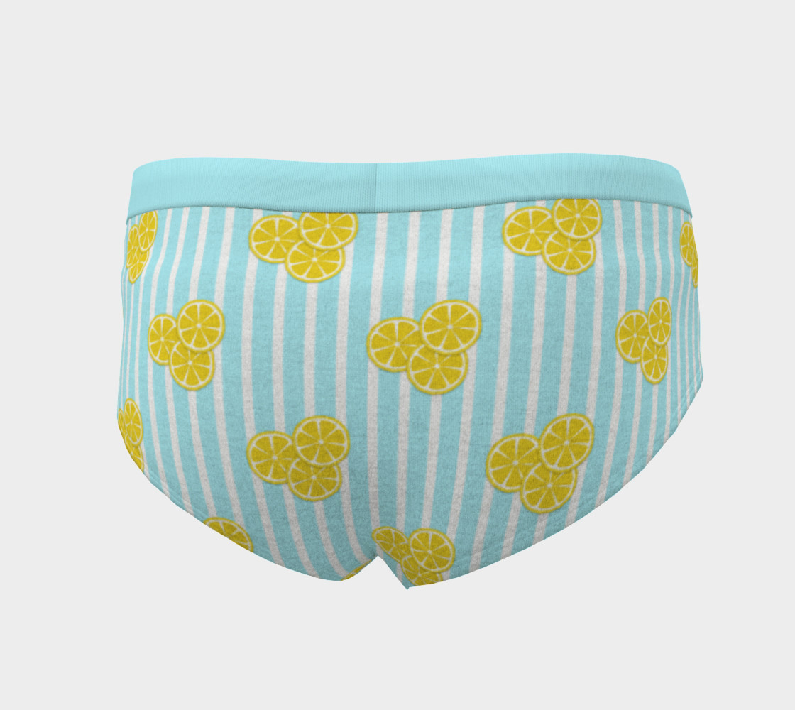 Lemon Slices on Light Blue Stripes preview #4