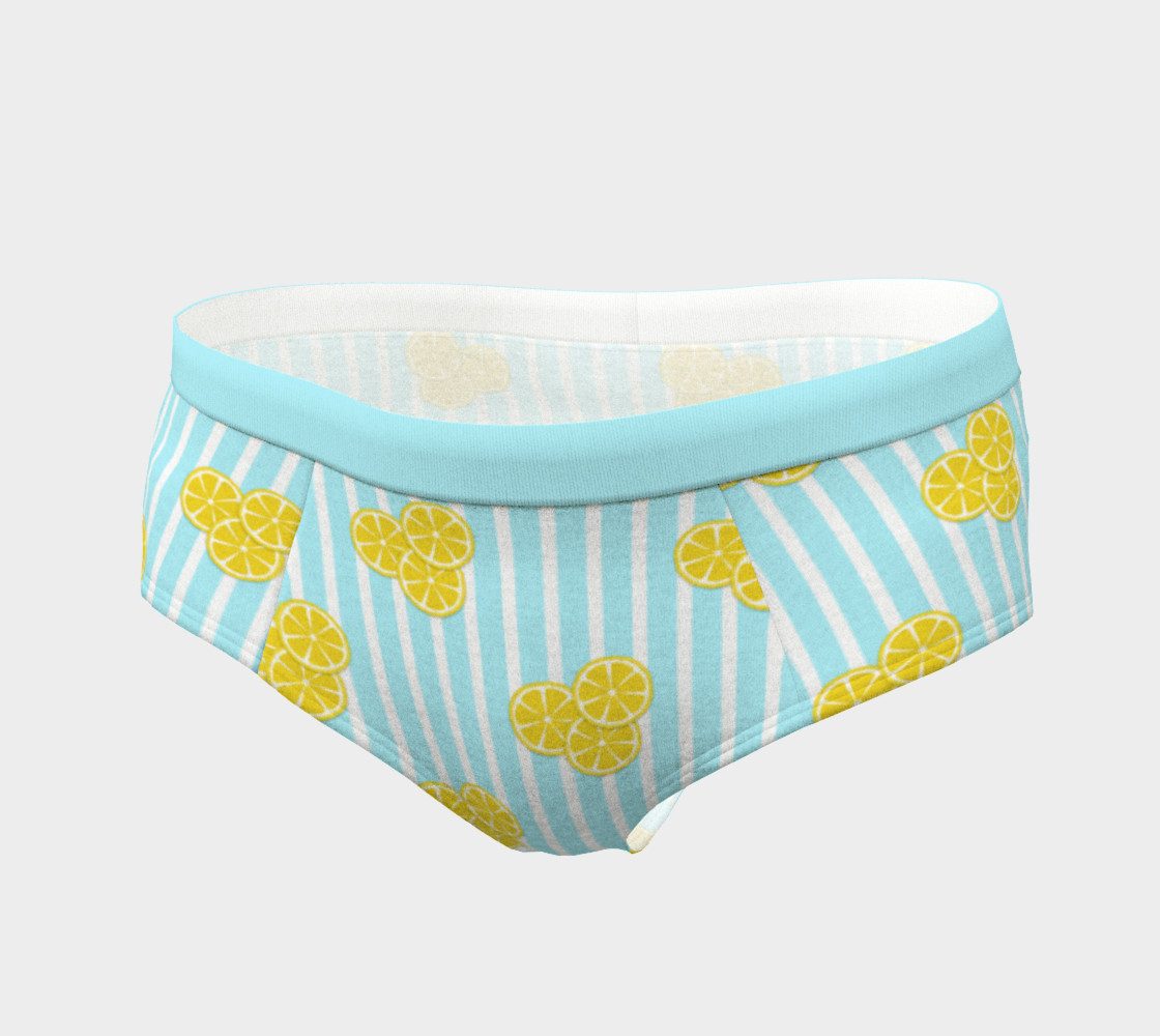 Lemon Slices on Light Blue Stripes preview #3