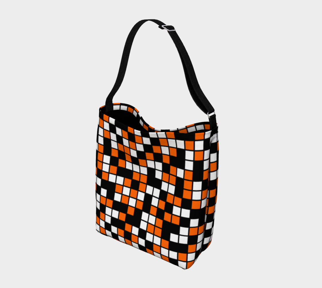 Aperçu de Orange, Black, and White Random Mosaic Squares #2