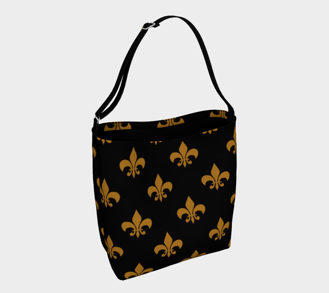 Aperçu de Matte Antique Gold Fleur de Lis on Black #1