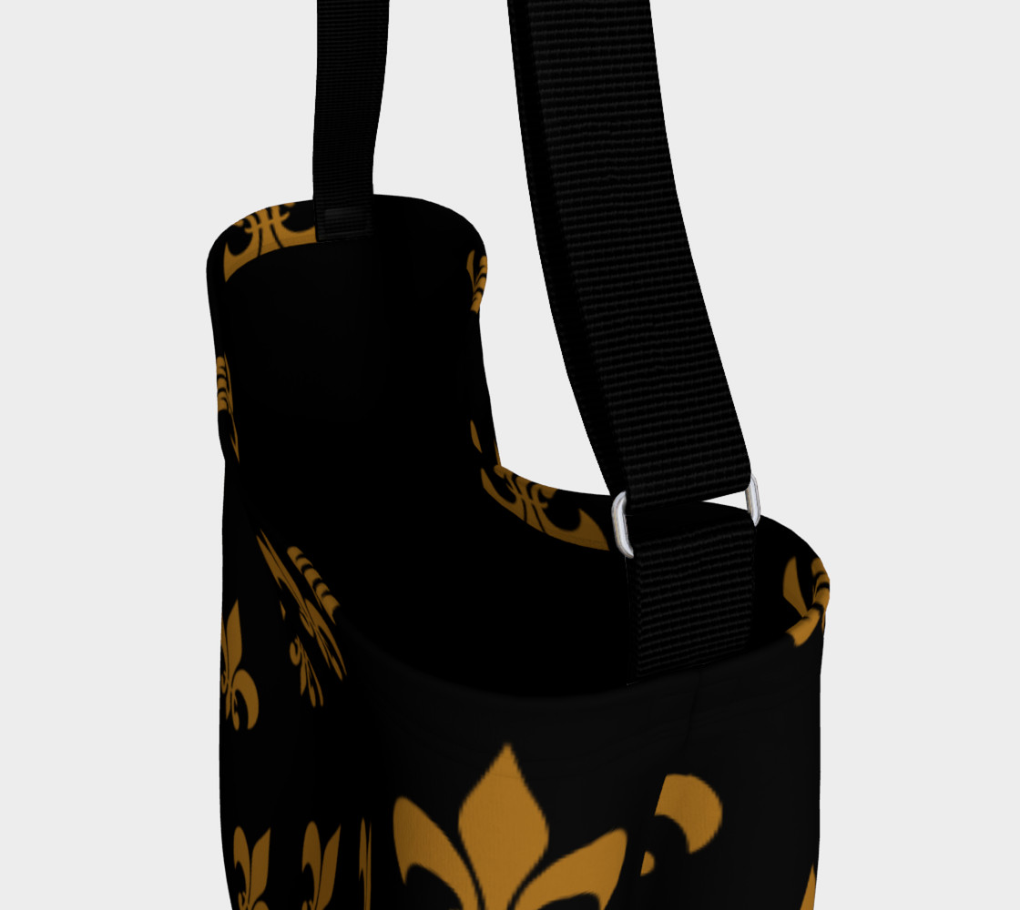 Aperçu de Matte Antique Gold Fleur de Lis on Black #3