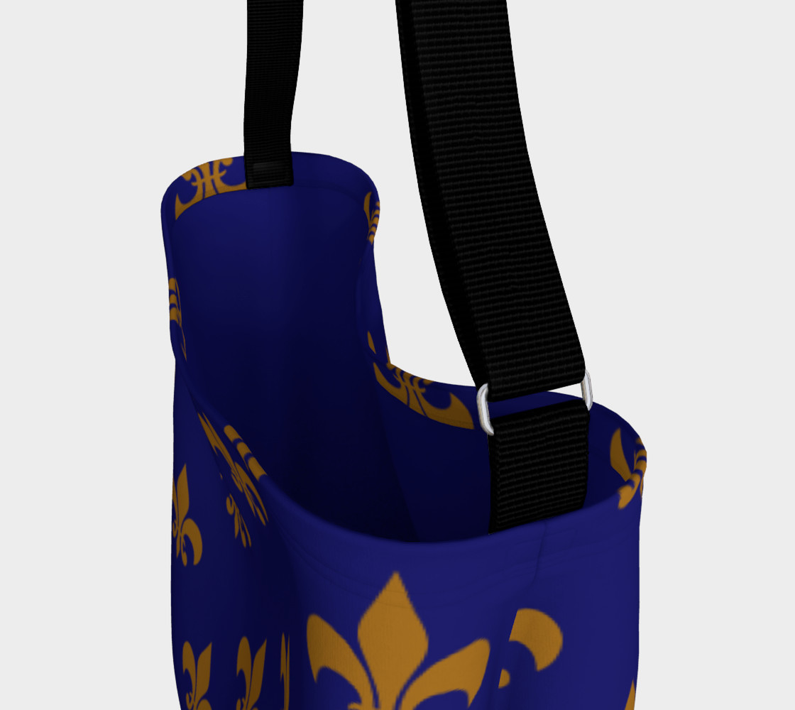 Aperçu de Matte Antique Gold Fleur de Lis on Midnight Blue #3
