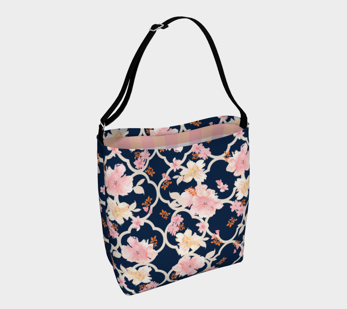 Aperçu de Navy and Cream Trellis #1