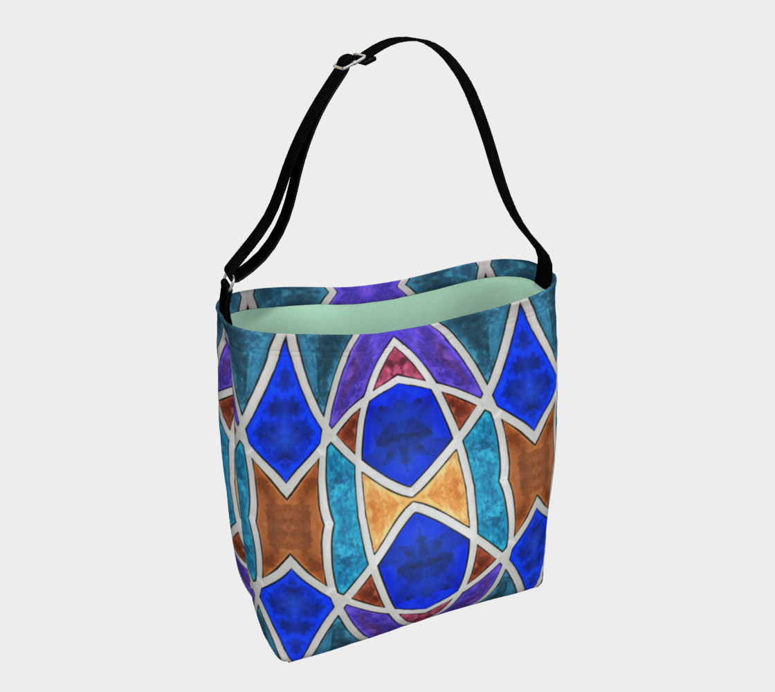 Blues Geo Day Tote 3D preview
