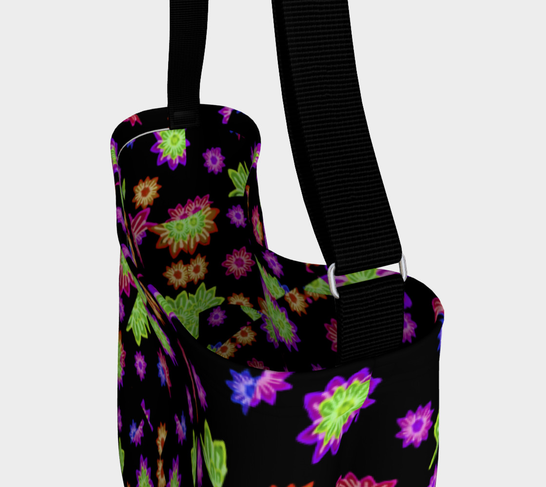 Dark Multicolored Stylized Floral Pattern Bag Miniature #4