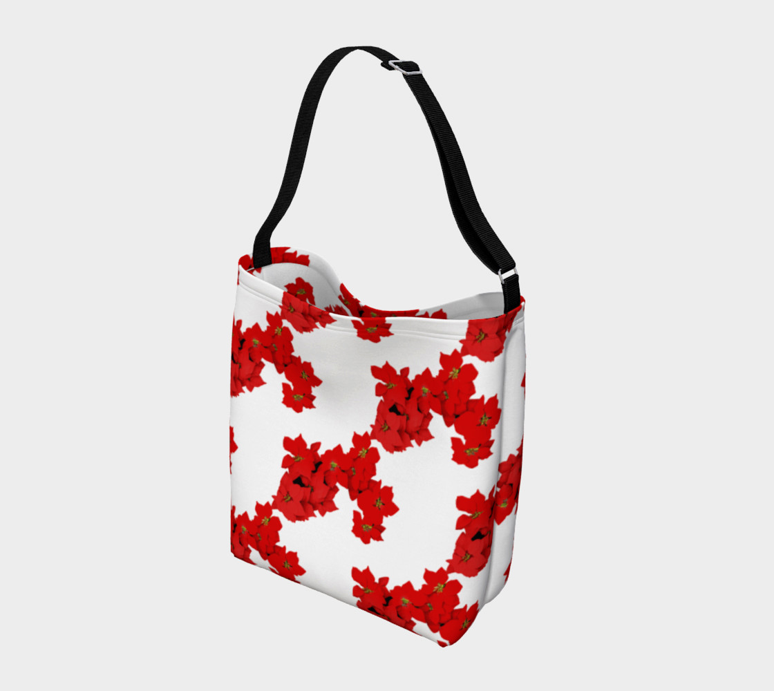 Red Flowers Blossom Pattern Bag Miniature #3