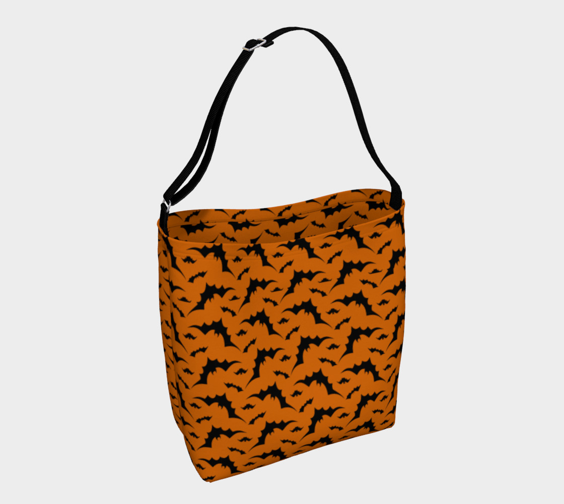 Halloween Bat Print Day Bag Tote by Vintique Custom Design © preview #1
