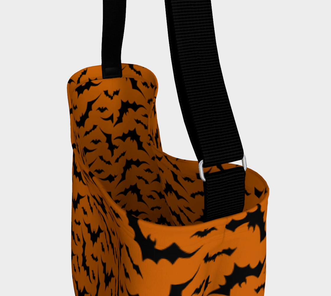 Halloween Bat Print Day Bag Tote by Vintique Custom Design © preview #3