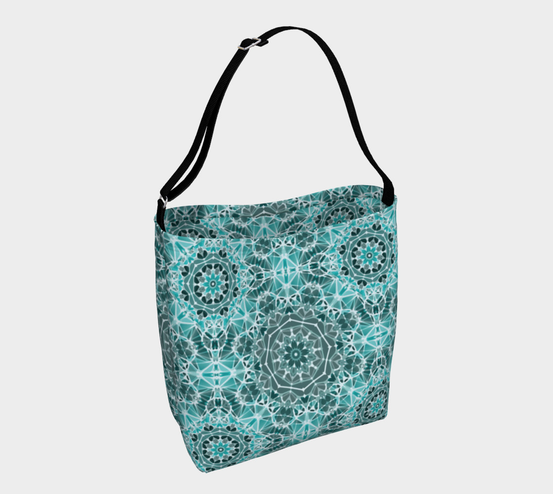 Turquoise & Gray Kaleidoscope Day Tote preview #1
