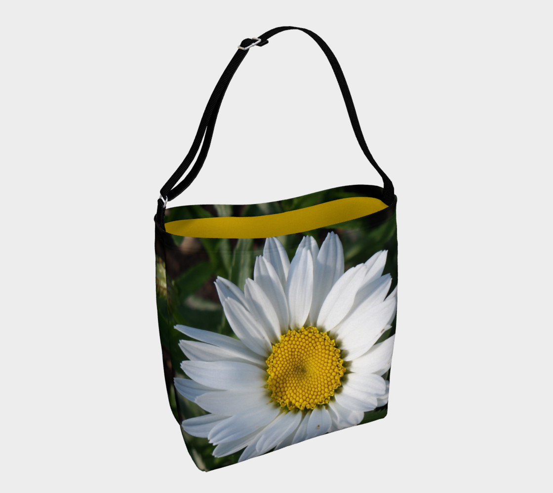White Daisy Day Tote Bag 3D preview