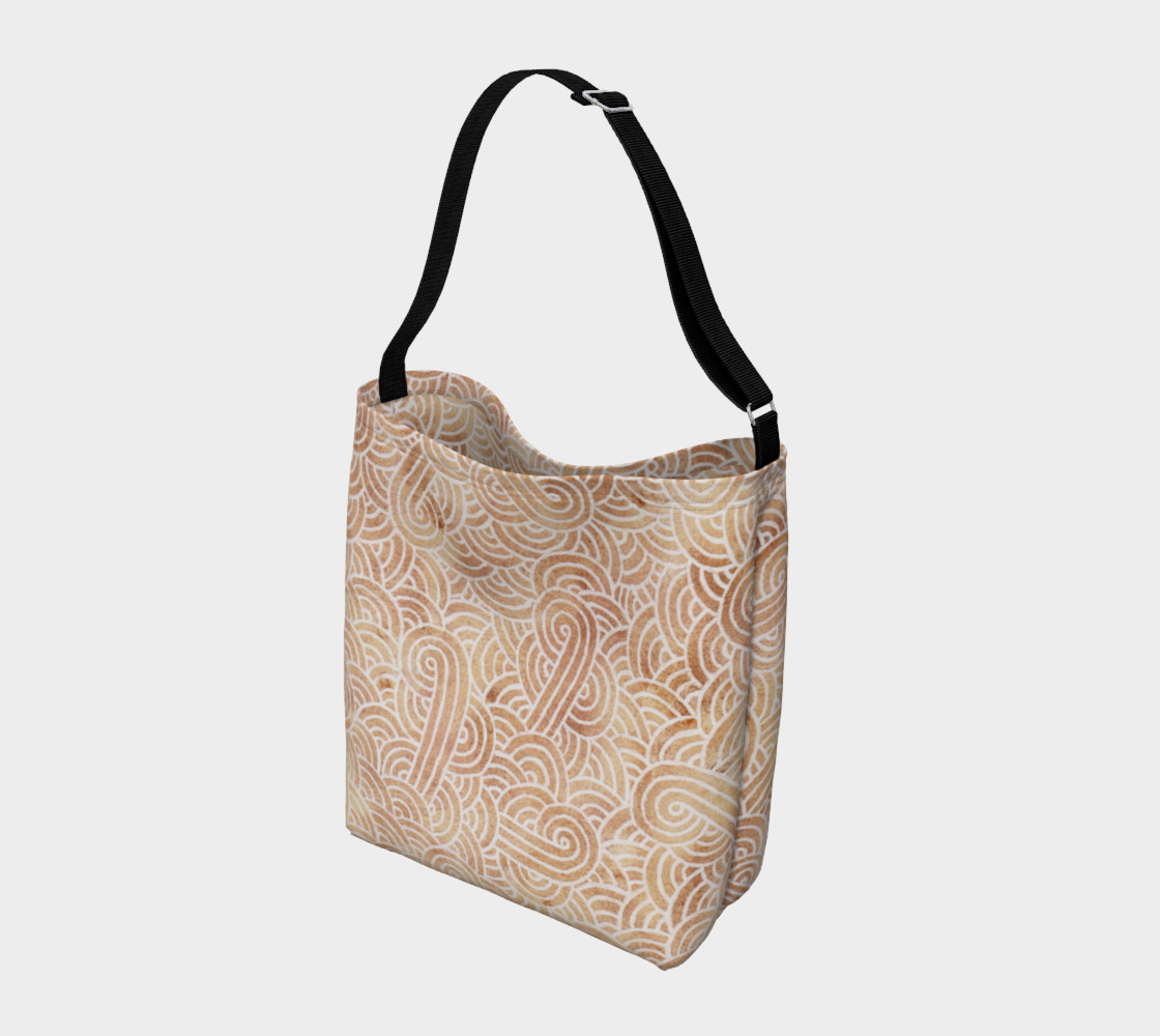 Iced coffee and white swirls doodles Day Tote preview #2