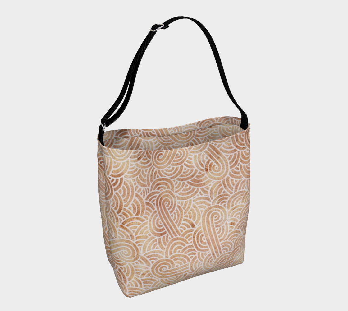Iced coffee and white swirls doodles Day Tote preview #1
