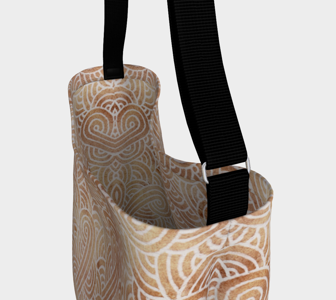 Iced coffee and white swirls doodles Day Tote preview #3