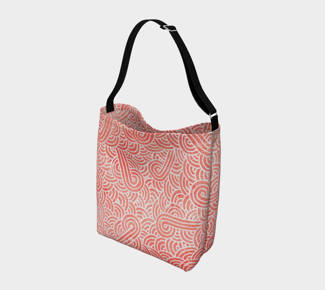 Peach echo and white swirls doodles Day Tote thumbnail #3