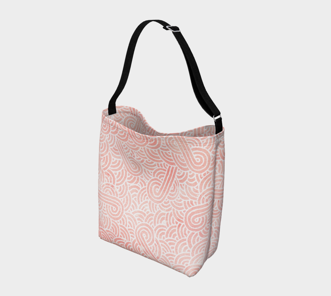 Rose quartz and white swirls doodles Day Tote preview #2