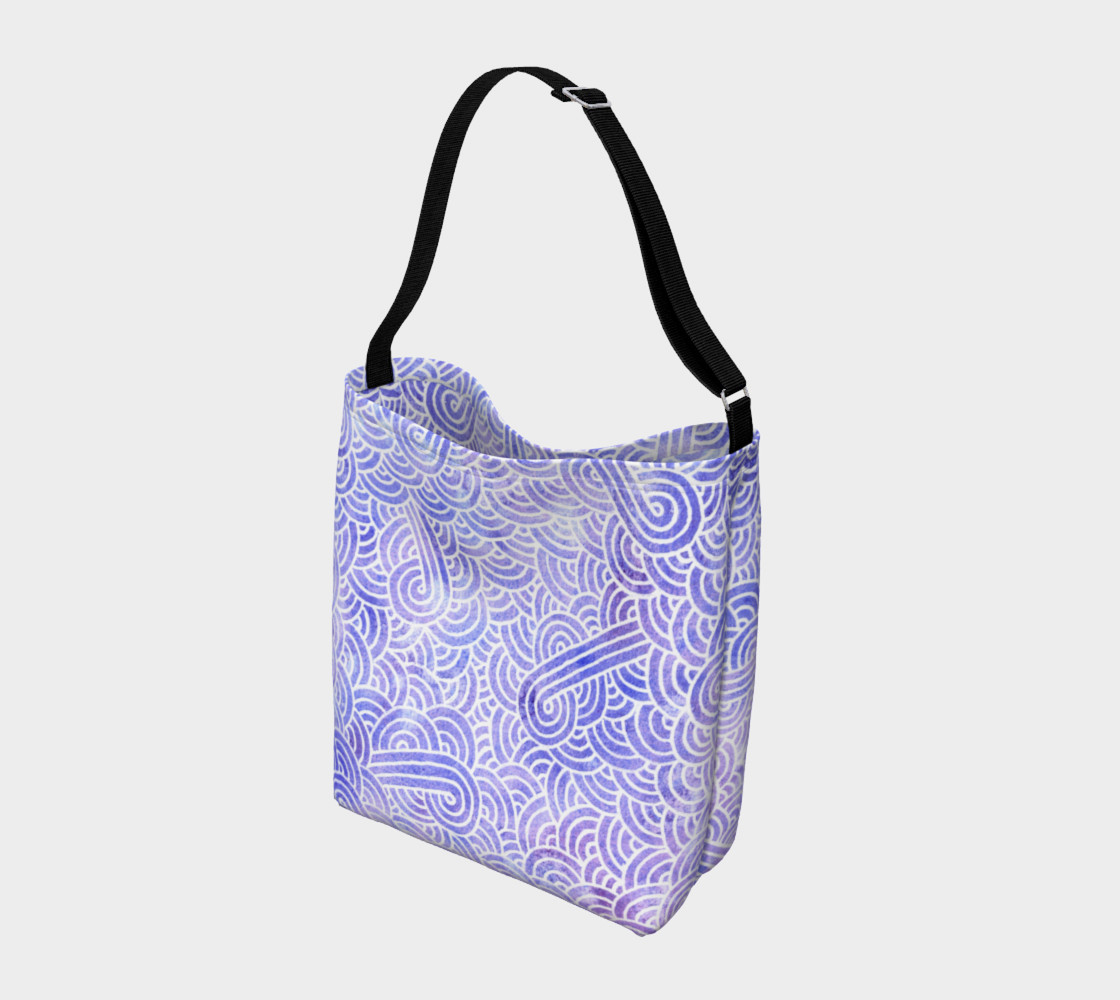 Lavender and white swirls doodles Day Tote thumbnail #3