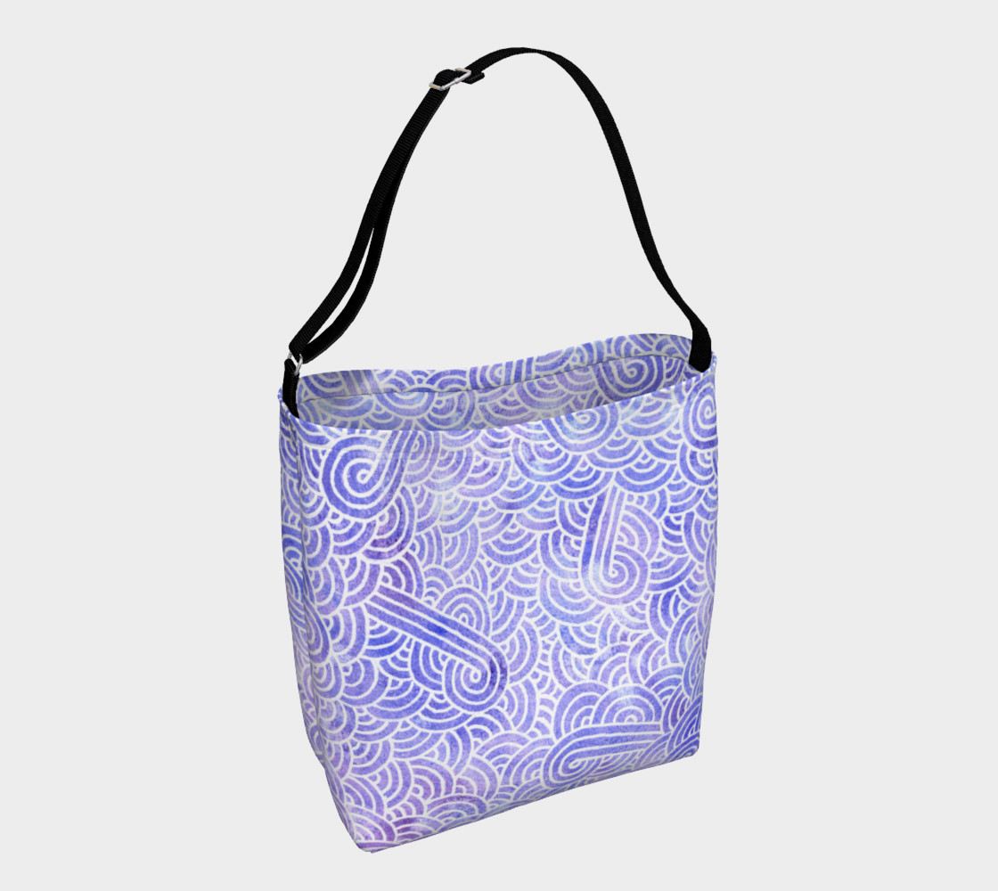 Lavender and white swirls doodles Day Tote preview #1