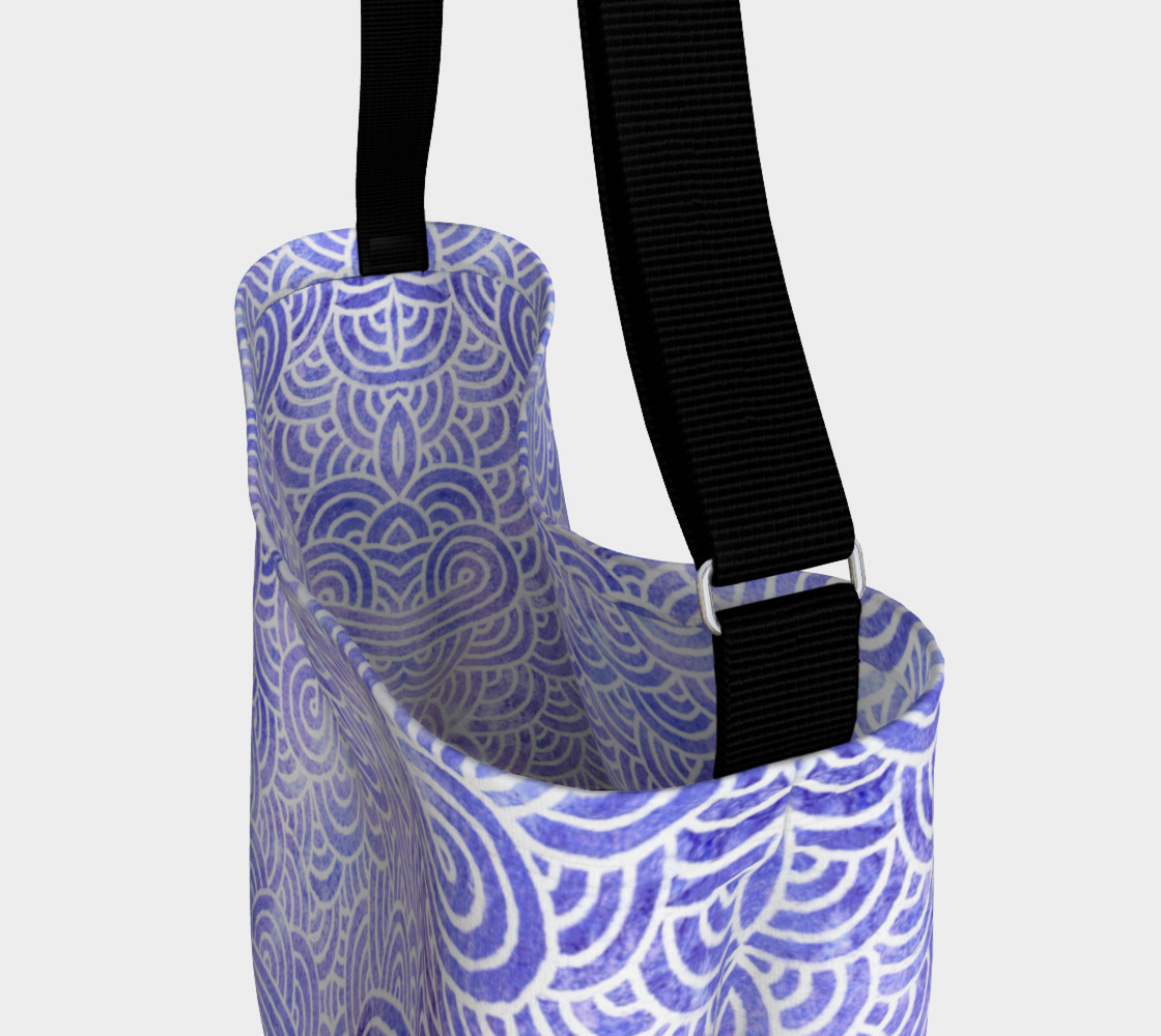 Lavender and white swirls doodles Day Tote thumbnail #4