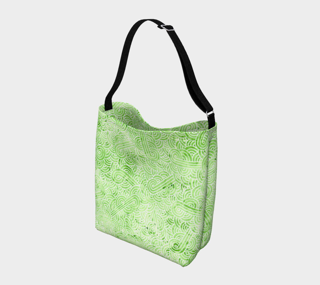 Greenery and white swirls doodles Day Tote preview #2